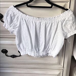 white crop top